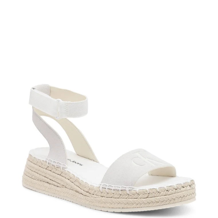 CALVIN KLEIN JEANS Sandały SPORTY WEDGE ROPE SU CON | z dodatkiem skóry