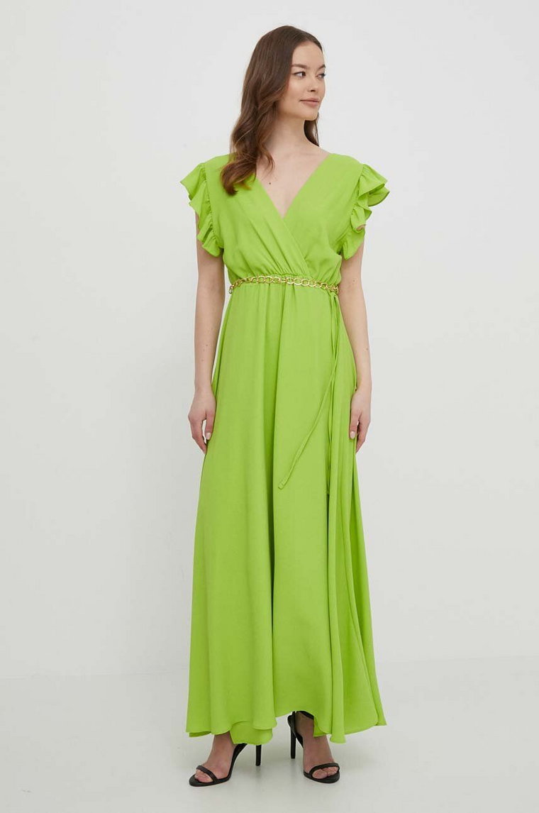 Artigli sukienka kolor zielony maxi rozkloszowana AA38466