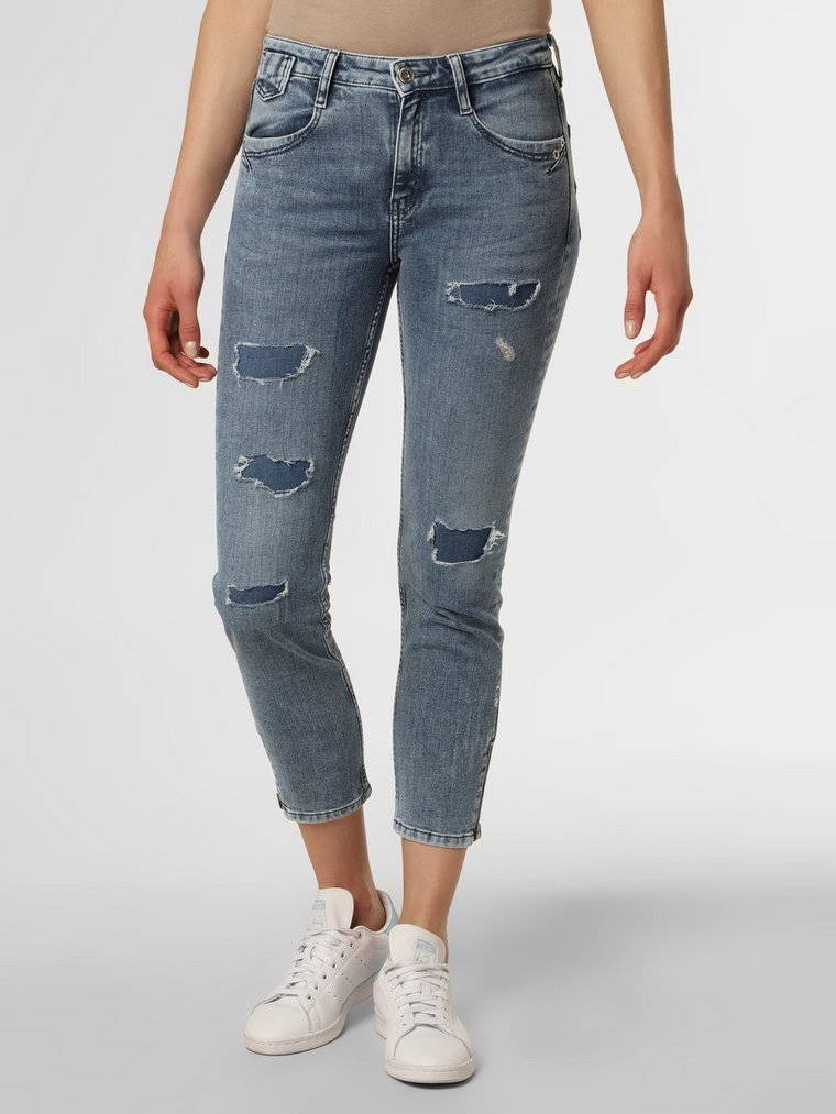 NO 1 - Jeansy damskie  Slim Zip, niebieski