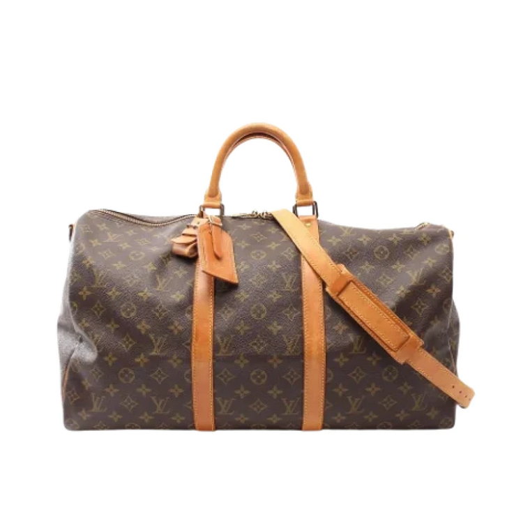 Brązowa Skórzana Podwójna Torba Boston Louis Vuitton Vintage