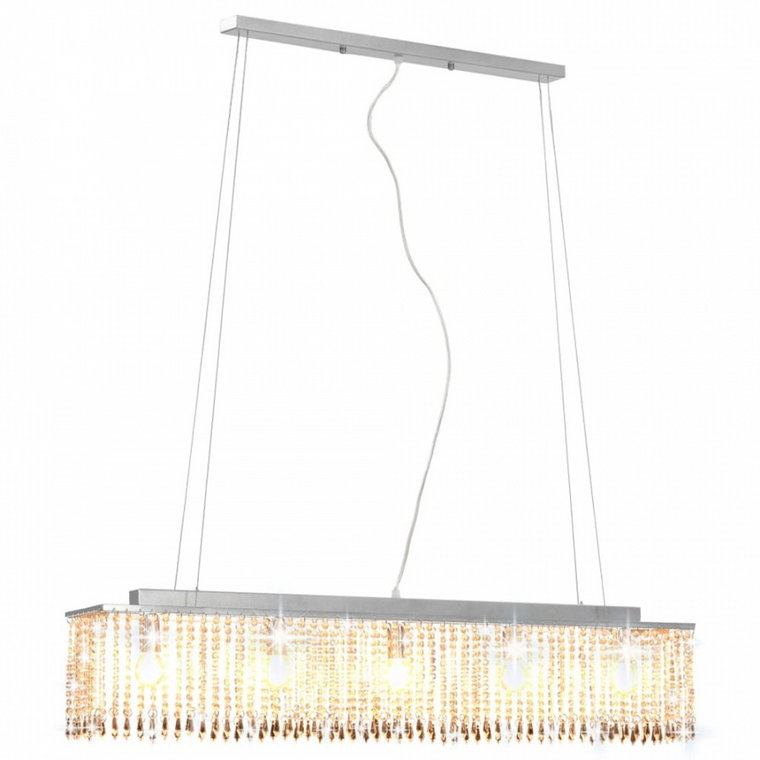Lampa wisząca z kryształowymi koralikami srebrna kod: V-50860