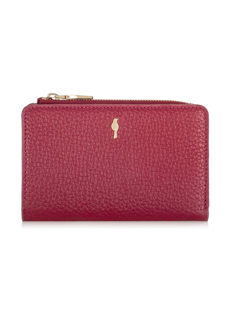 Skórzany różowy portfel damski