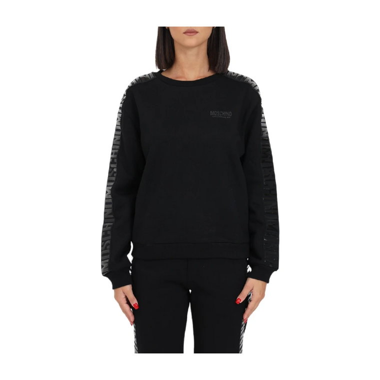 Czarny sweter damski z logo Moschino