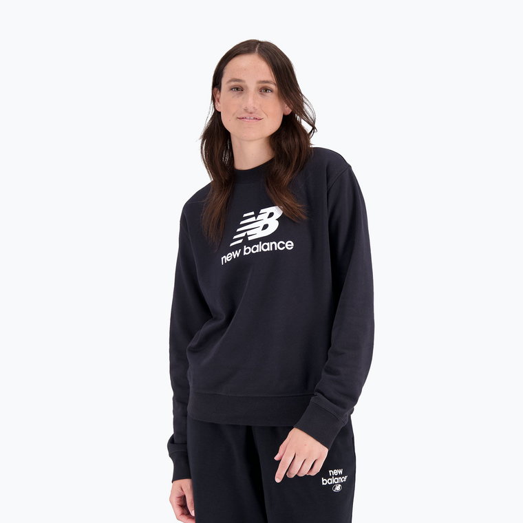 Bluza damska New Balance Essentials Stacked Logo French Terry Crewneck black | WYSYŁKA W 24H | 30 DNI NA ZWROT