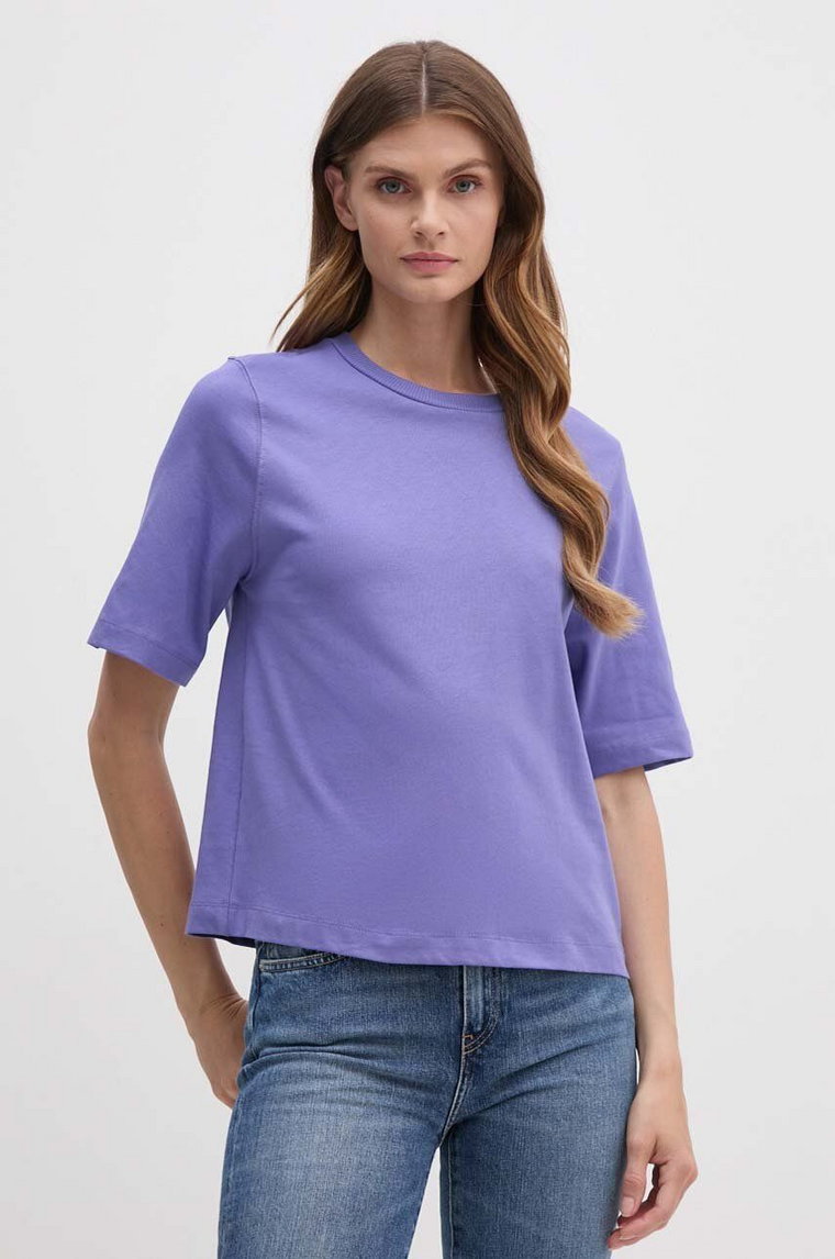 United Colors of Benetton t-shirt bawełniany kolor fioletowy