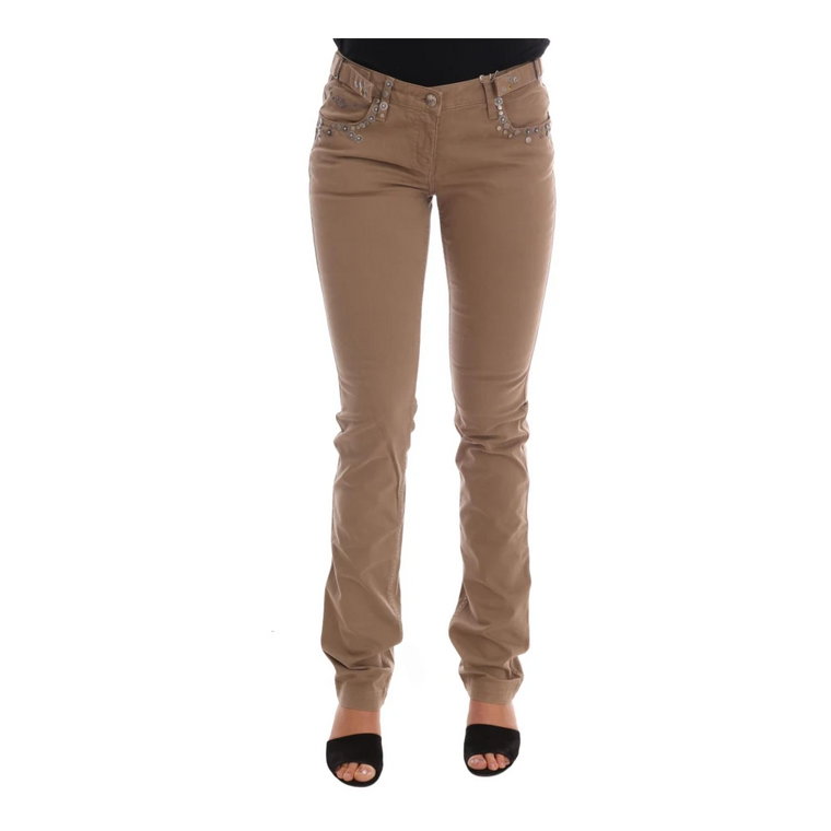 Beige Cotton Stretch Slim Fit Jeans Costume National