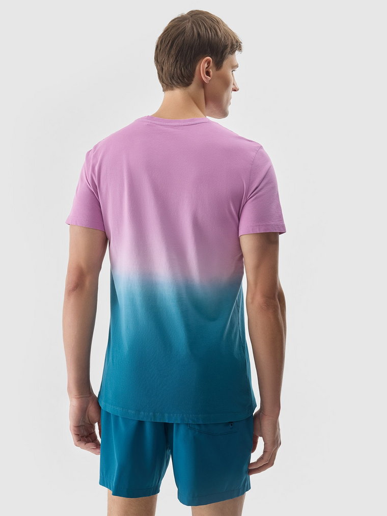 T-shirt z nadrukiem męski - fioletowy