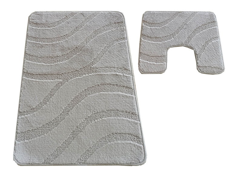 Jasnoszary komplet dywaników łazienkowych - Fendos