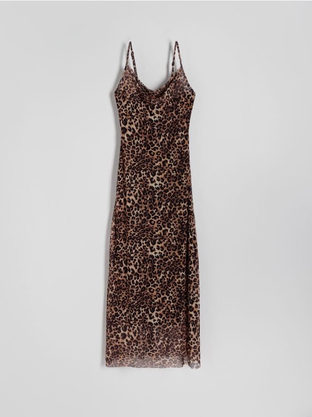 Reserved - Sukienka ze zwierzęcym wzorem - wielobarwny