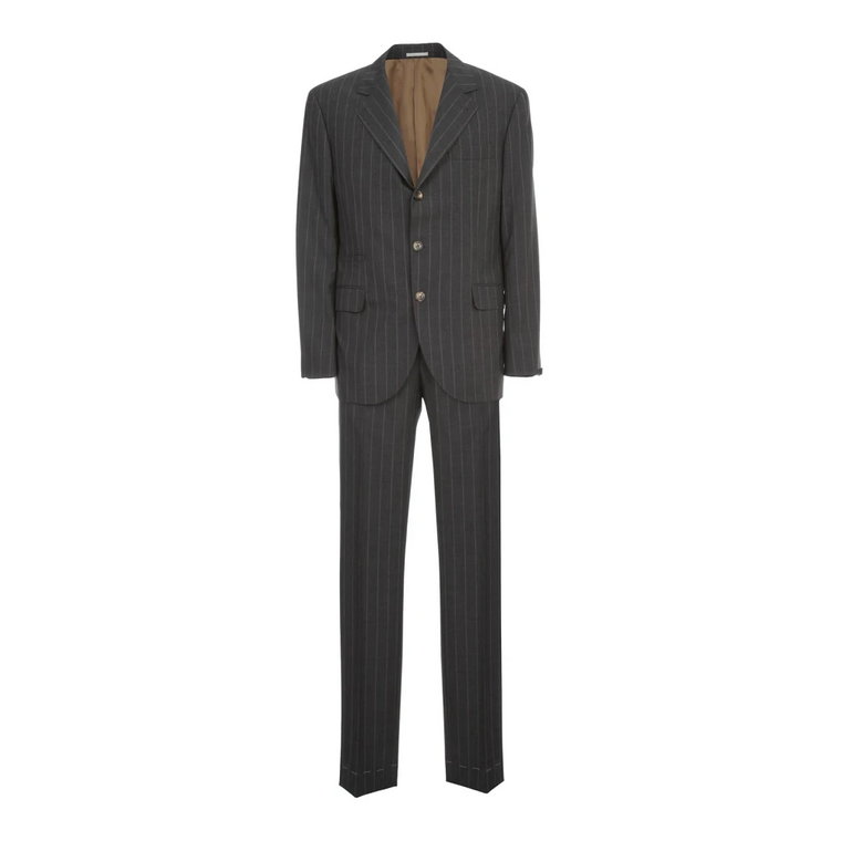 Pintriped Formal Suit 2 przyciski Brunello Cucinelli
