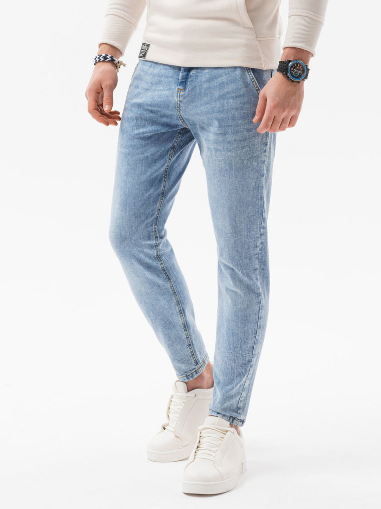 Spodnie męskie jeansowe SLIM FIT - jasno niebieskie V1 P1077