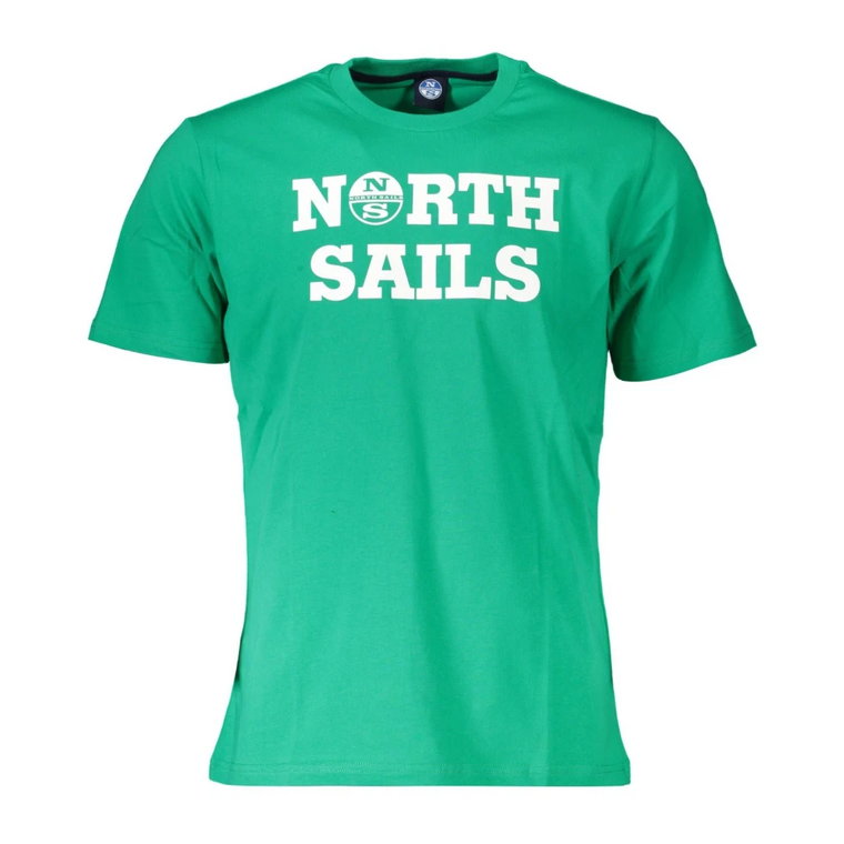 Zielona Bawełniana Koszulka z Nadrukiem Logo North Sails