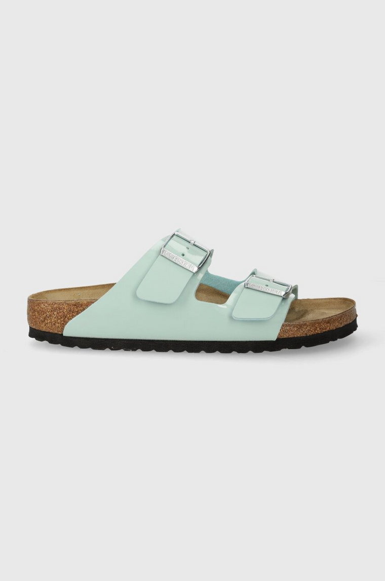 Birkenstock klapki Arizona damskie kolor zielony na platformie 1026963