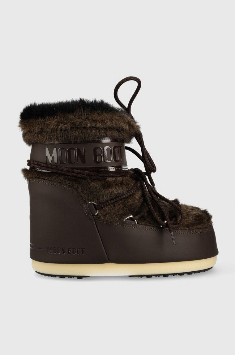 Moon Boot śniegowce Icon Low Faux Fur kolor brązowy