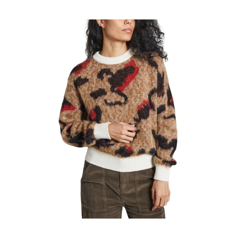 Sweter w Luźnym Stylu z Wzorem Leoparda Chloé