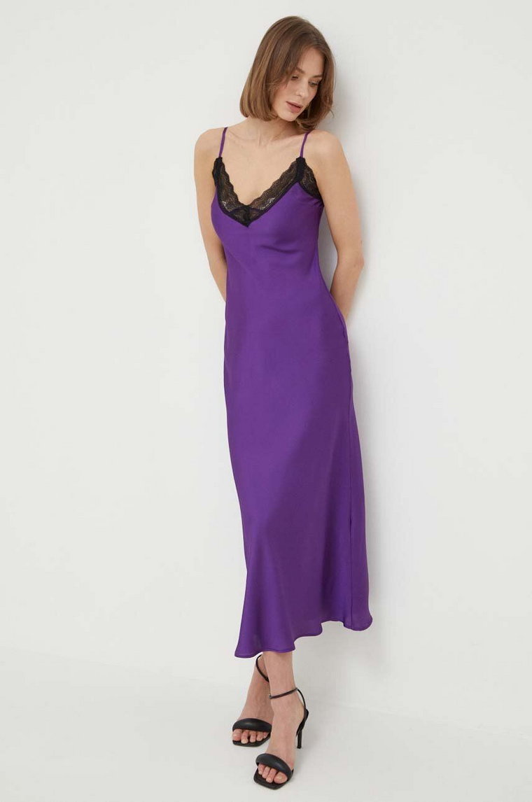 Morgan sukienka kolor fioletowy maxi prosta