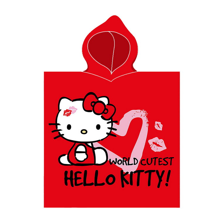 Ponczo kąpielowe dla dzieci Hello Kitty, 55 x 110 cm