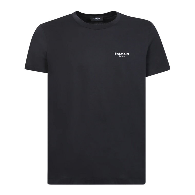 Czarna Ekologiczna Koszulka z Bawełny Balmain