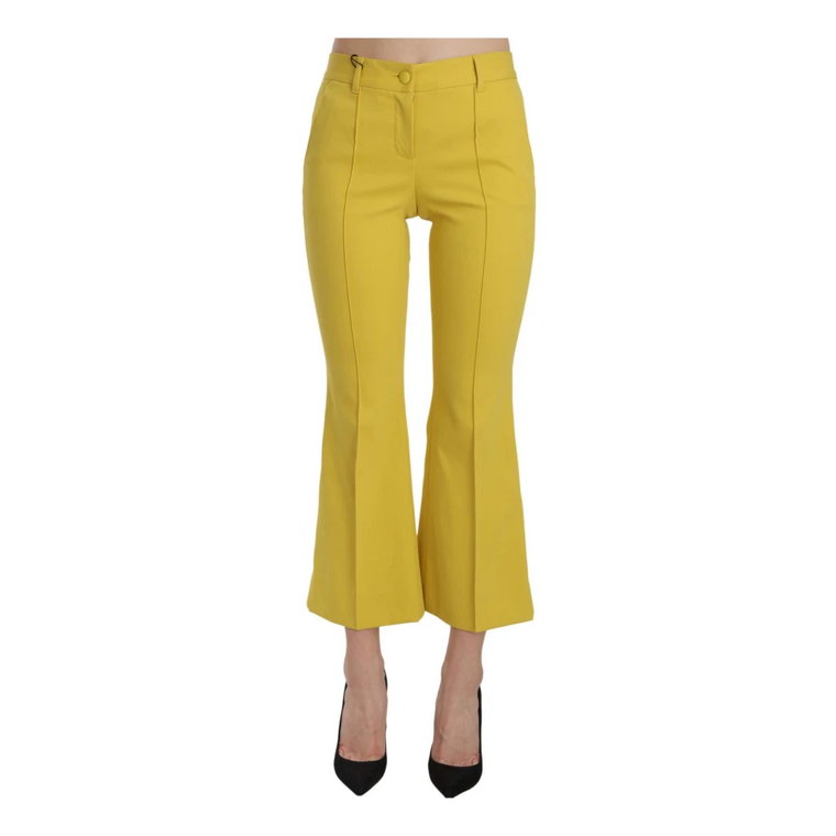Żółte Spodnie Capri Flared Bootcut Dolce & Gabbana