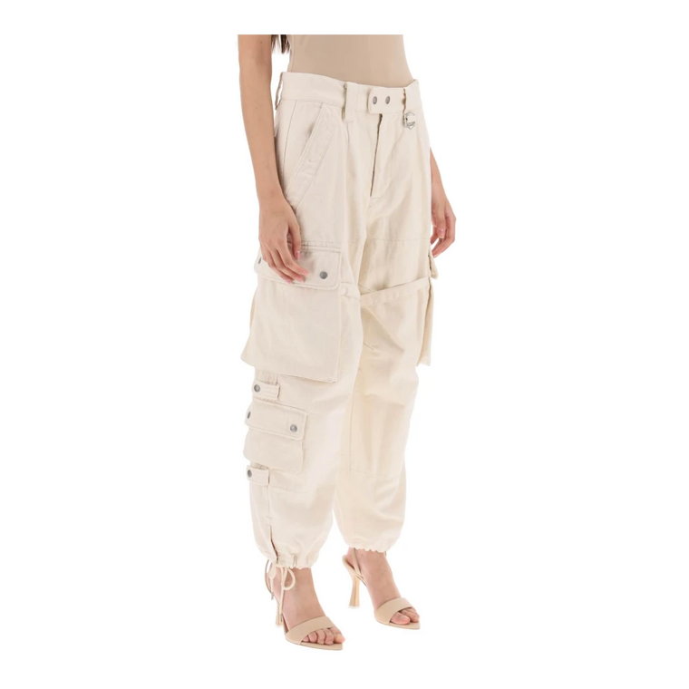 Spodnie cargo elore zainspirowane odzieżą roboczą z bawełny Isabel Marant