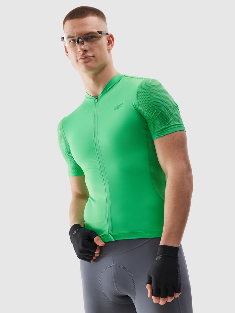 Koszulka rowerowa rozpinana męska - zielona