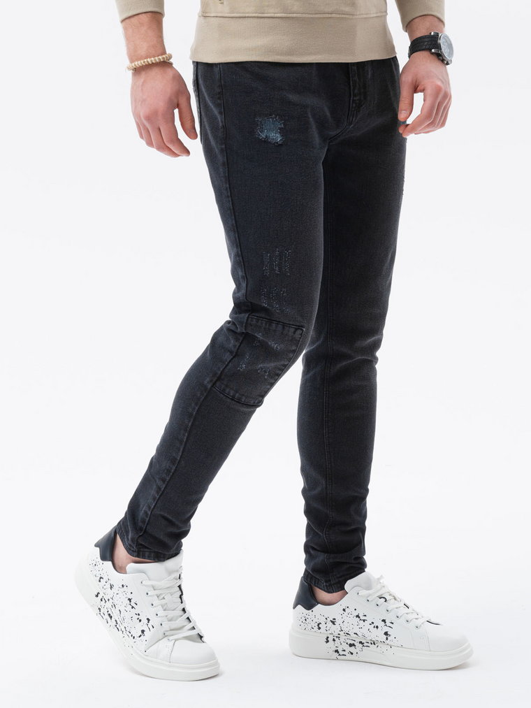 Spodnie męskie jeansowe SKINNY FIT - czarne P1060