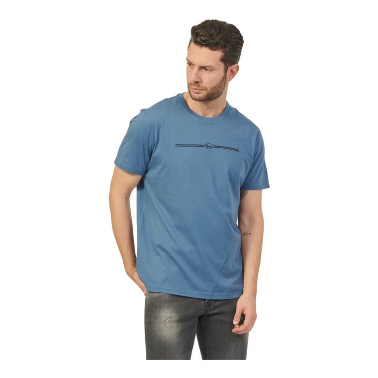 Męska koszulka z 100% bawełny z logo 3D Harmont & Blaine