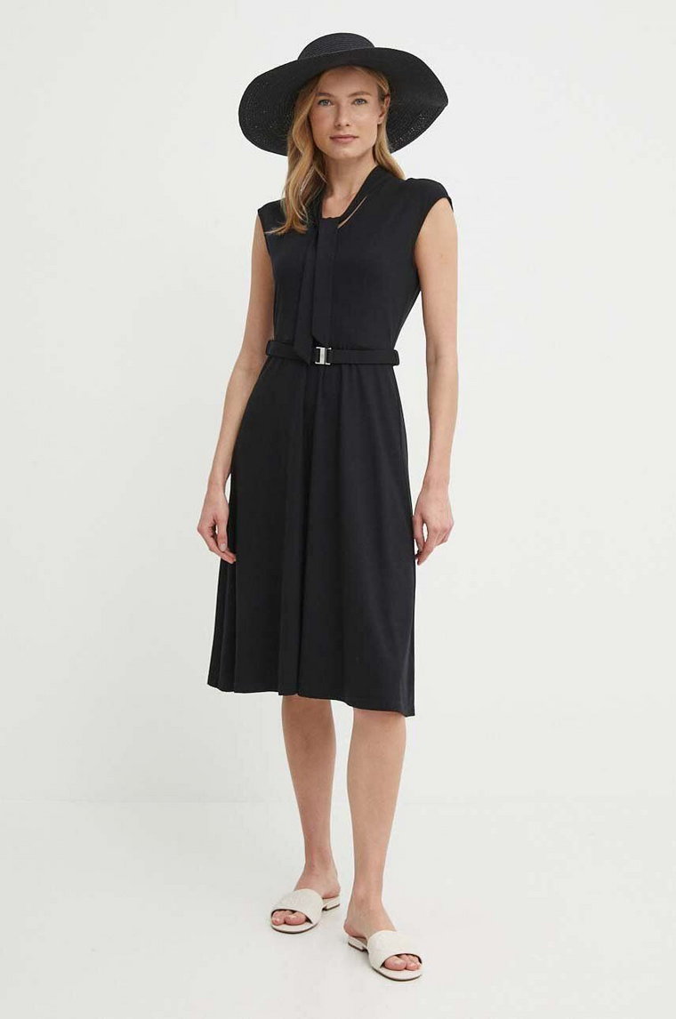 Lauren Ralph Lauren sukienka kolor czarny mini rozkloszowana 250933440