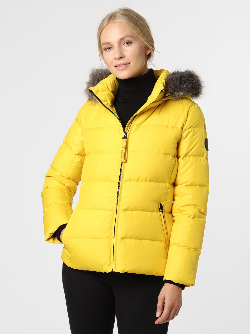 Calvin Klein - Damska kurtka puchowa, żółty Calvin Klein