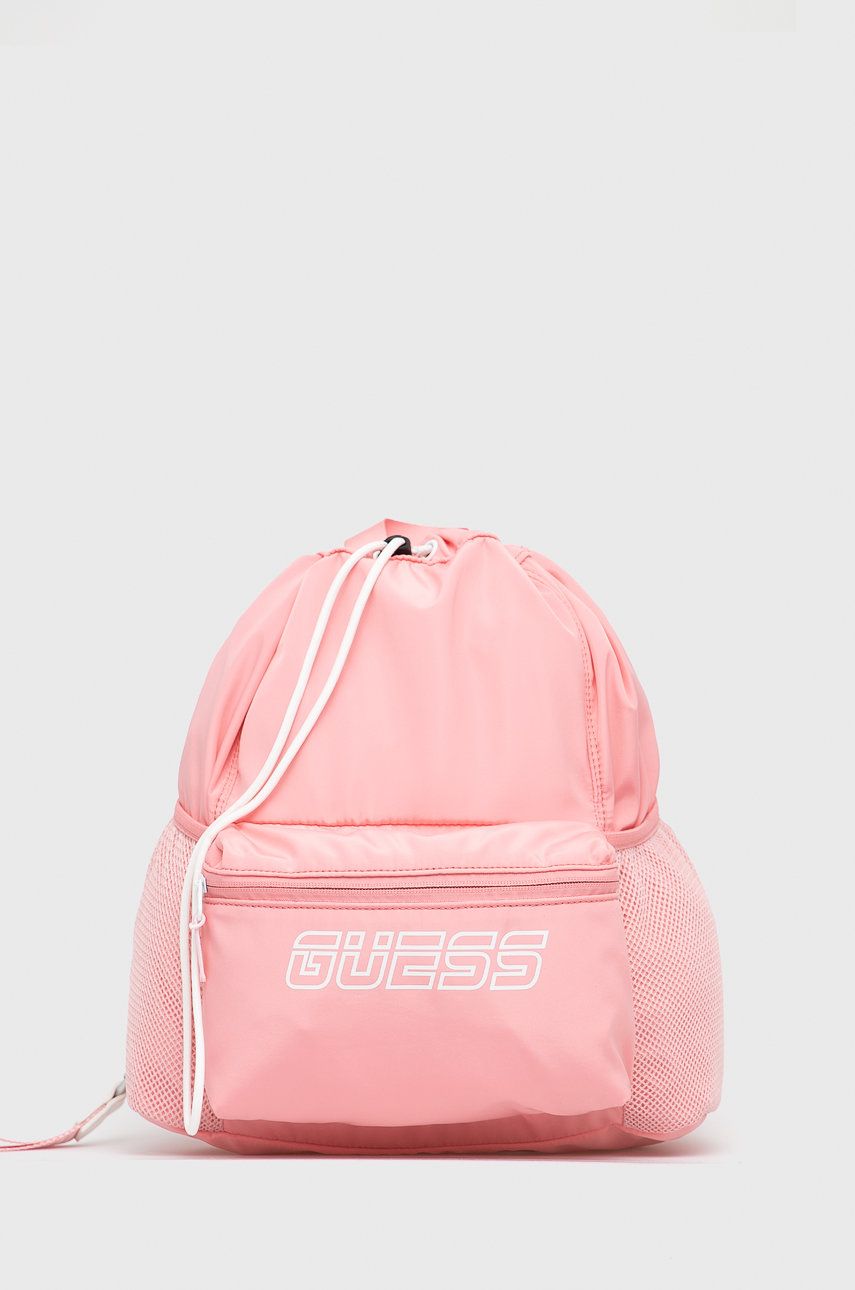 Guess plecak damski kolor różowy duży z nadrukiem Guess