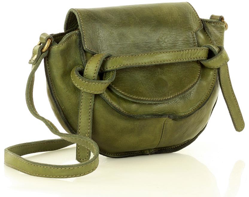 Marco Mazzini Torebka listonoszka skórzana saddle bag zielona Mazzini