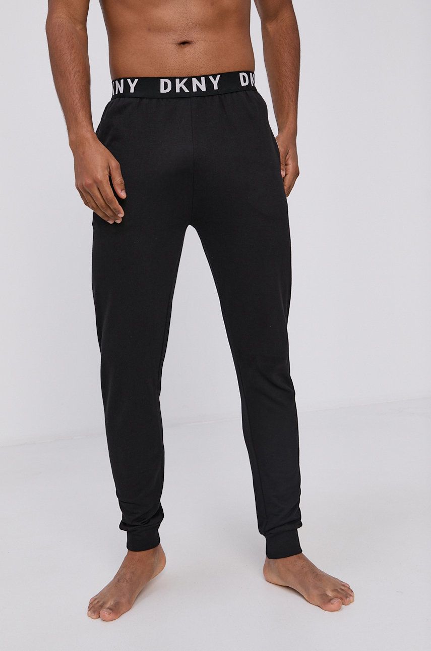 Dkny Spodnie piżamowe N5.6737 męskie kolor czarny gładkie DKNY