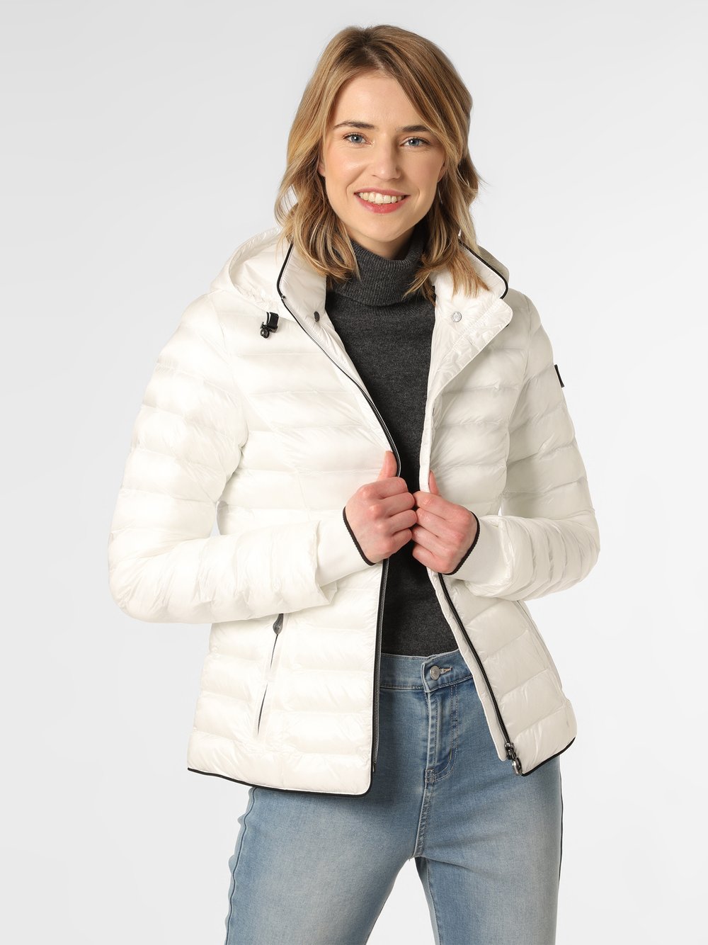 Wellensteyn - Damska kurtka pikowana – Italy Hood, biały Wellensteyn