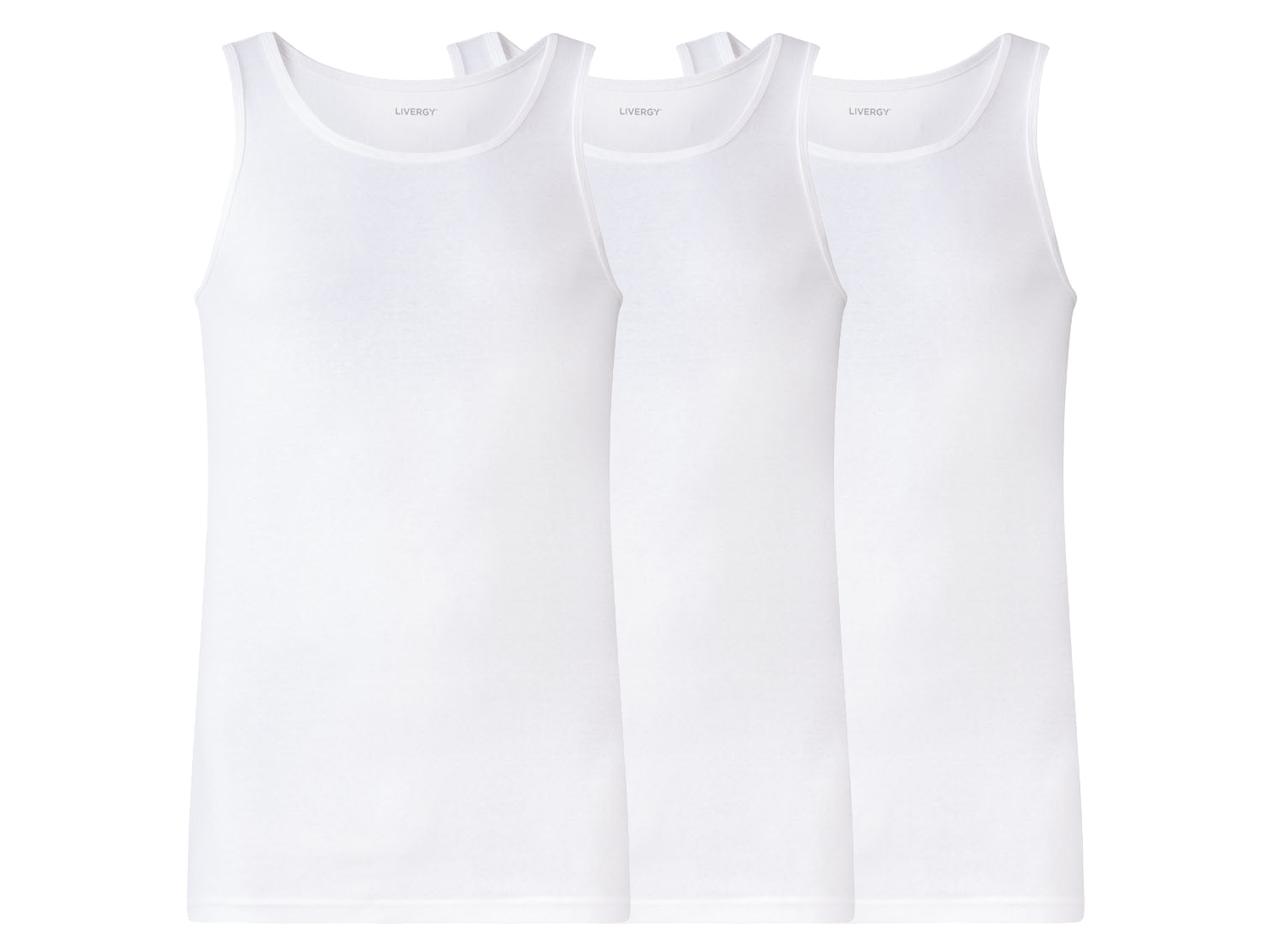 LIVERGY Podkoszulki męskie bawełniane na ramiączkach, 3 sztuki (10/4XL,  Biały) LIVERGY®