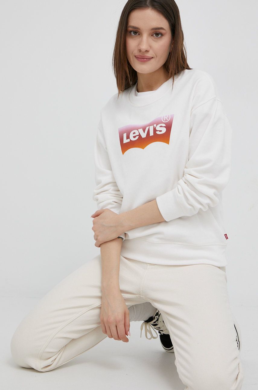 Levi's bluza damska kolor biały z nadrukiem Levi's