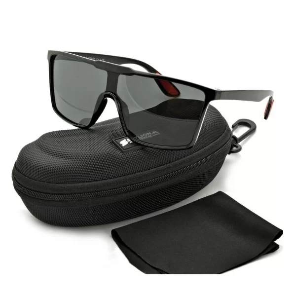 Męskie Okulary przeciwsłoneczne Pilotki Pełne Czarne UV400 STR-1645 Revers