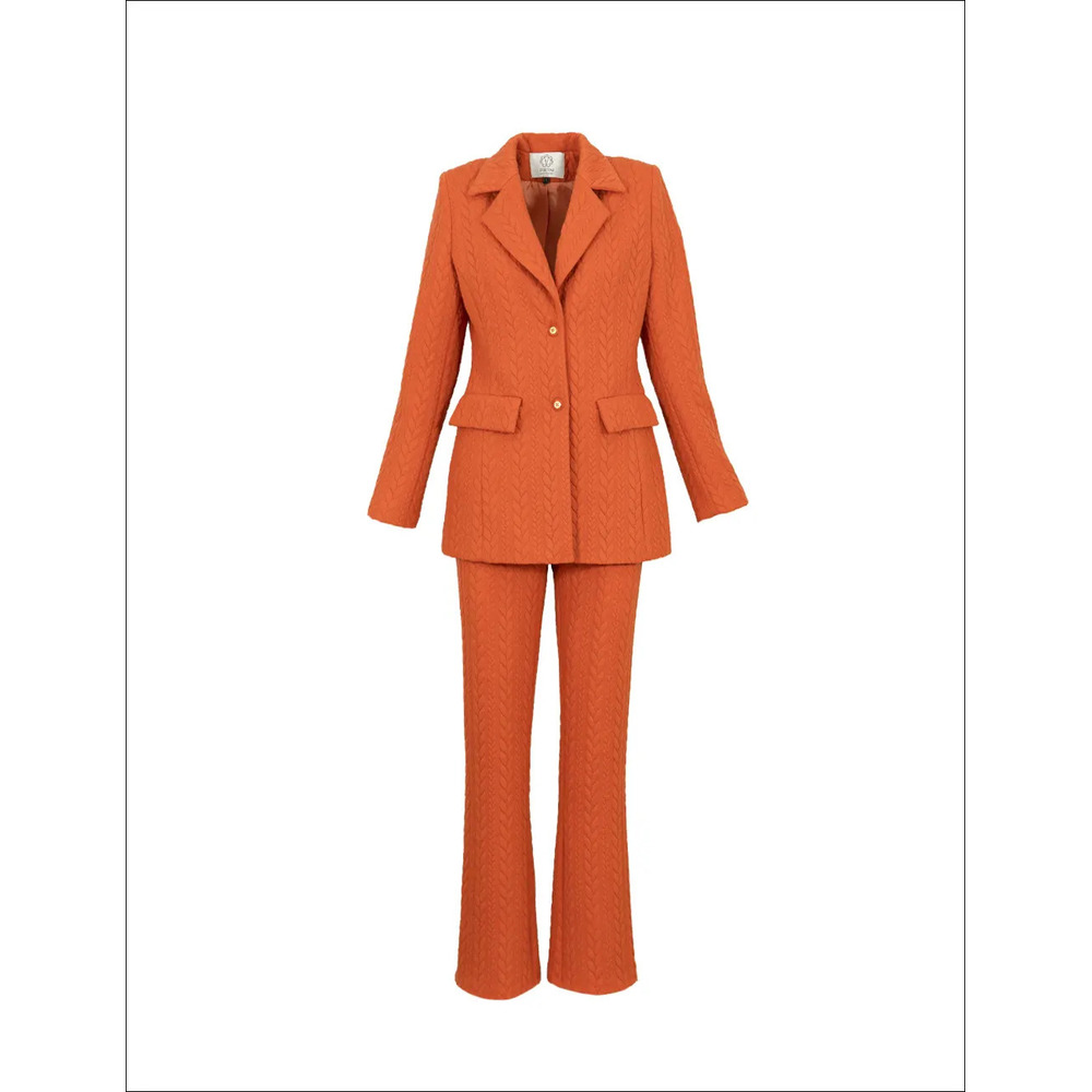 Fortini, garnitur z wzorem warkocza Pomarańczowy, female, Fortini