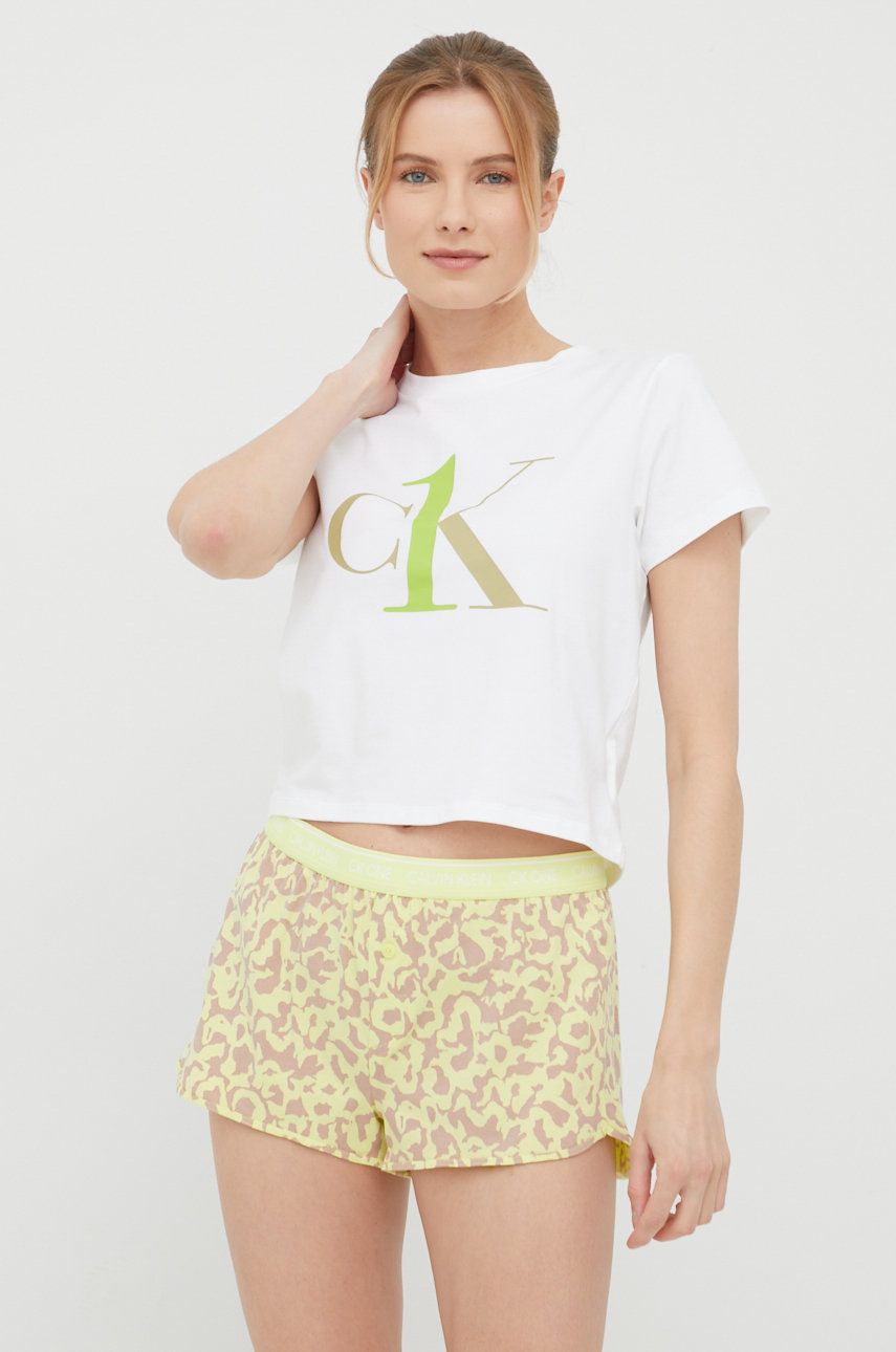 Calvin Klein Underwear piżama damska kolor biały Calvin Klein Underwear