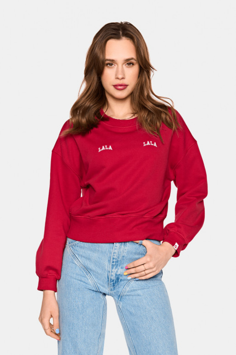 Damska bluza dresowa nierozpinana bez kaptura PLNY LALA Naive Red Apple  Sweatshirt PLNY LALA