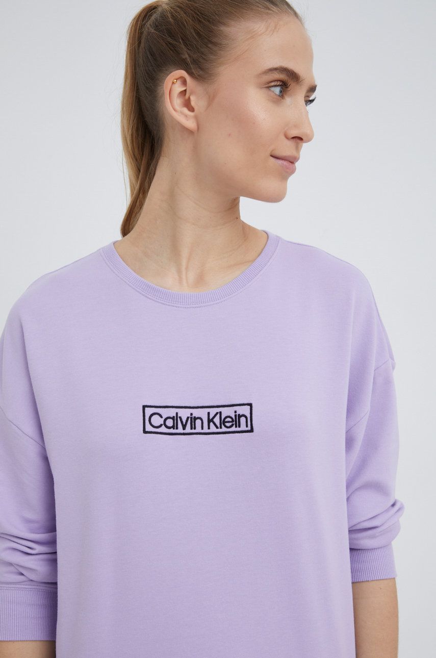 Calvin Klein Underwear bluza damska kolor fioletowy z aplikacją Calvin  Klein Underwear