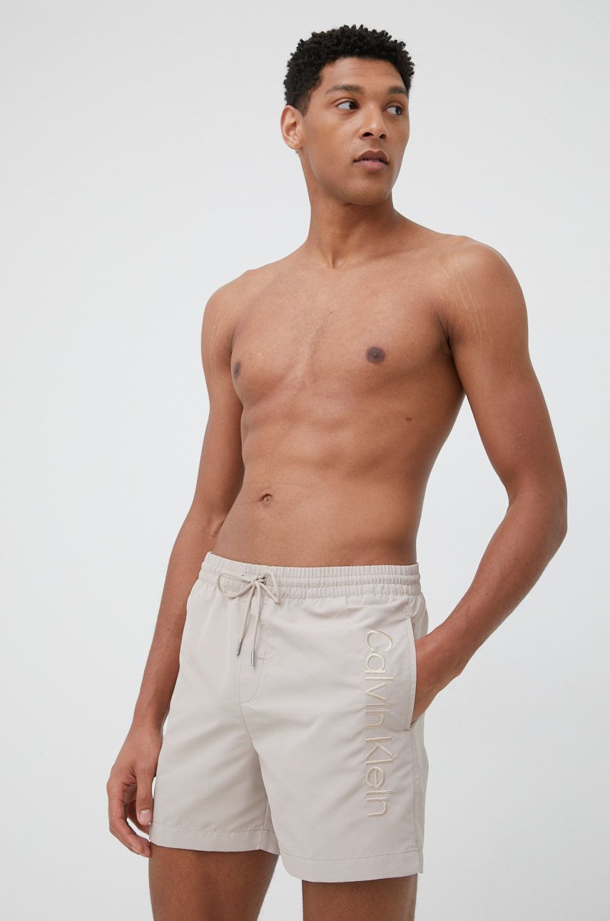 Calvin Klein szorty kąpielowe kolor beżowy Calvin Klein
