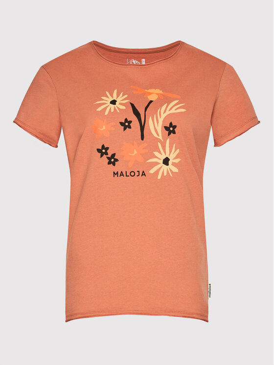 T-Shirt PadolaM. 33402-1-8583 Pomarańczowy Regular Fit Maloja