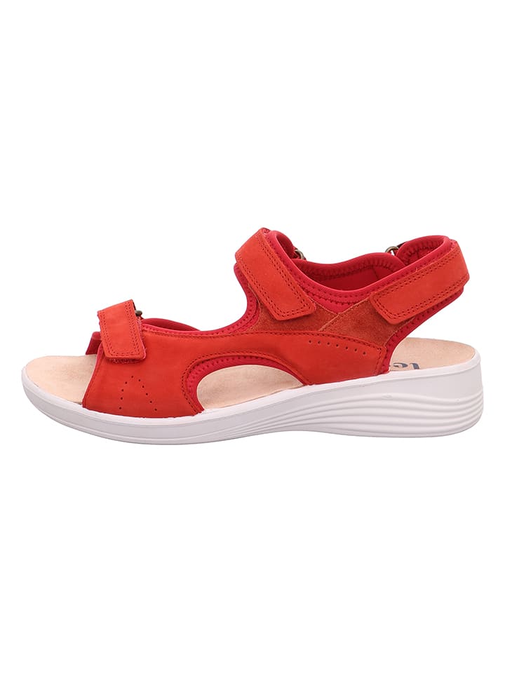 Legero Skórzane sandały w kolorze czerwonym Legero