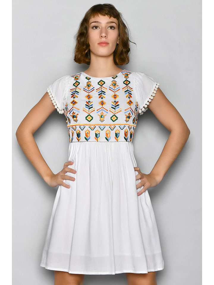 H.H.G. Sukienka w kolorze białym ze wzorem H.H.G.