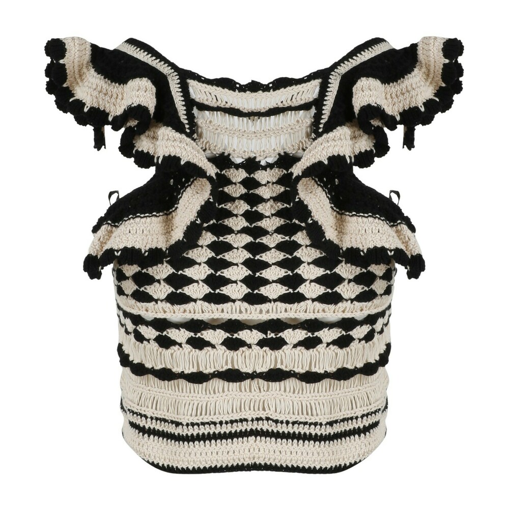Zimmermann, Anneke Crochet Halter Tank Beżowy, female, Zimmermann