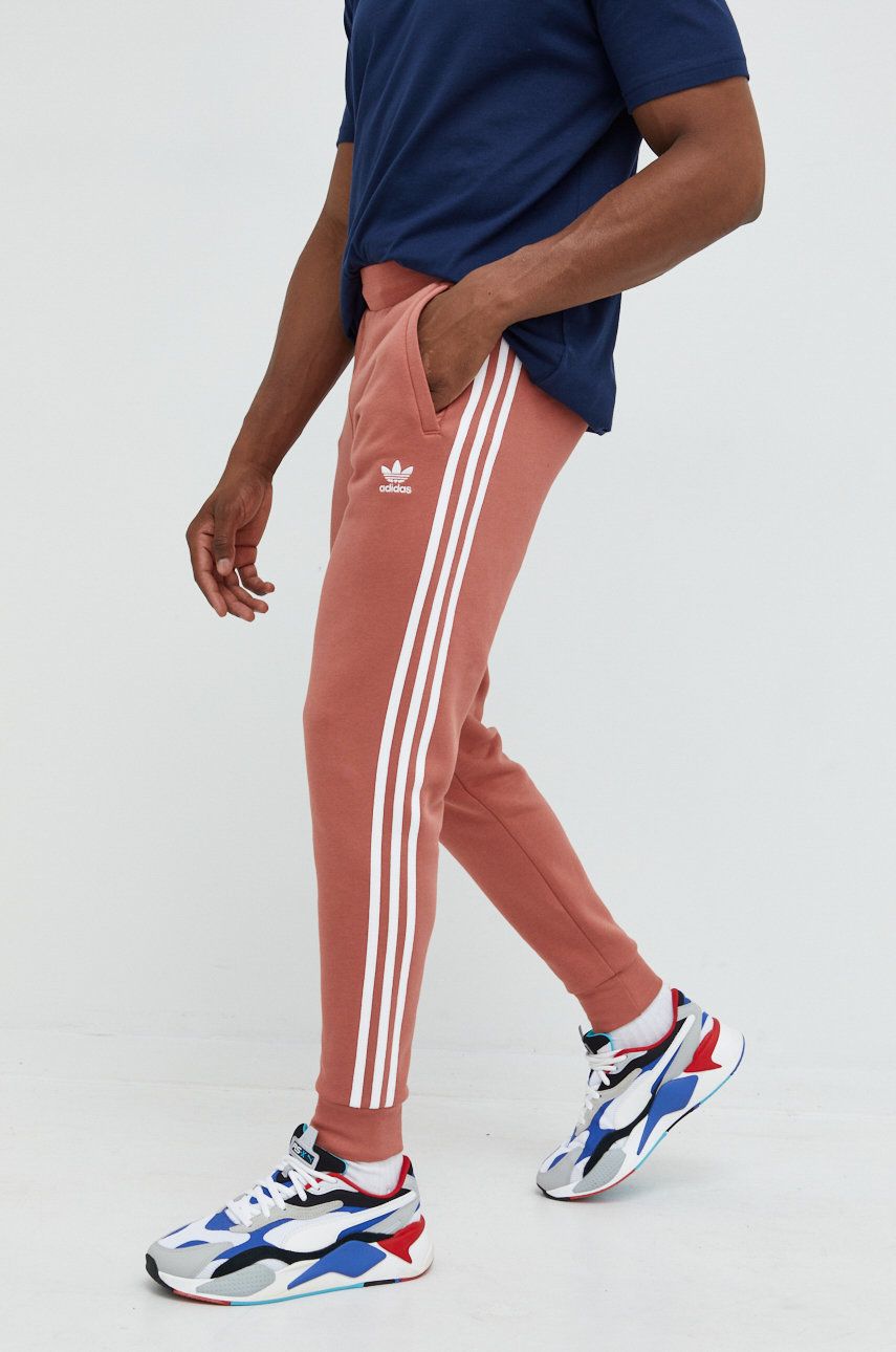 adidas Originals spodnie dresowe męskie kolor pomarańczowy z aplikacją Adidas  Originals