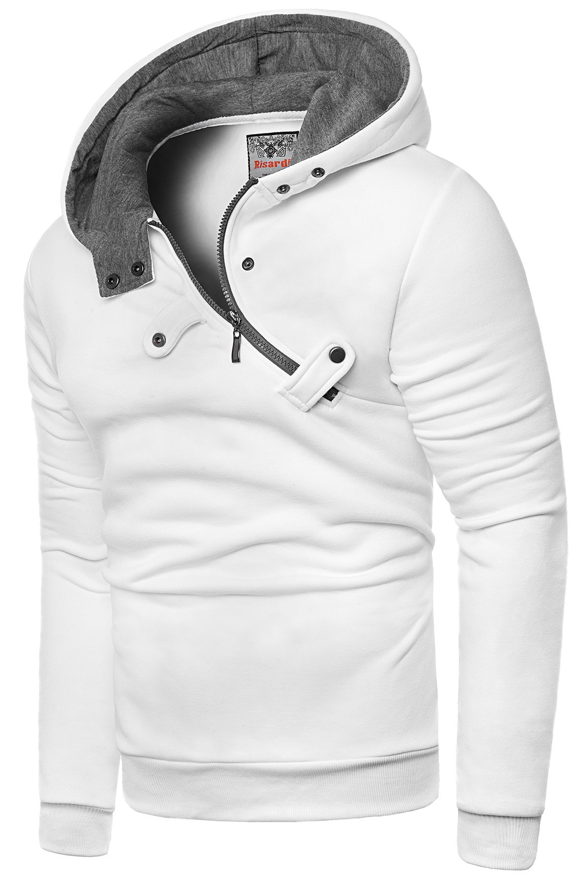 Męska bluza z kapturem rdi2020 - biała Risardi