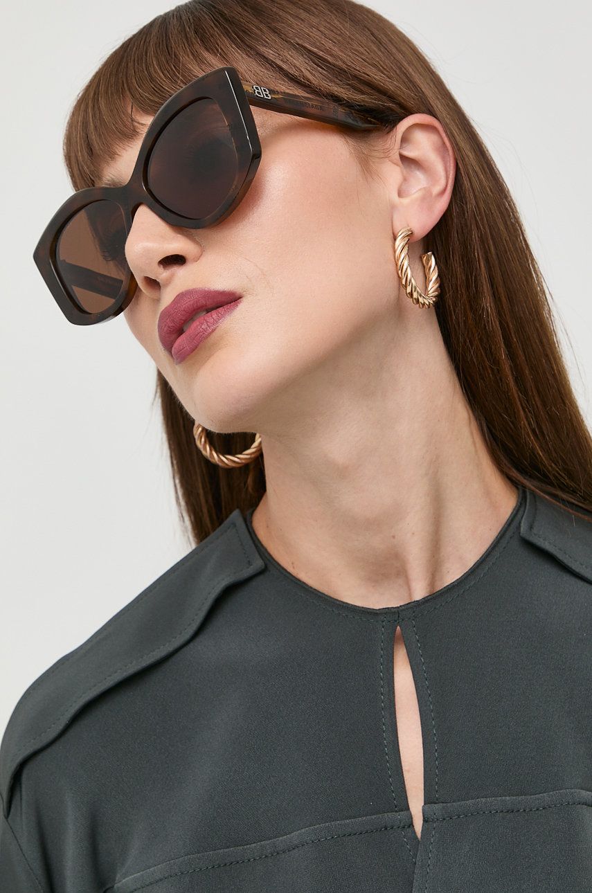 Balenciaga okulary przeciwsłoneczne damskie kolor brązowy Balenciaga