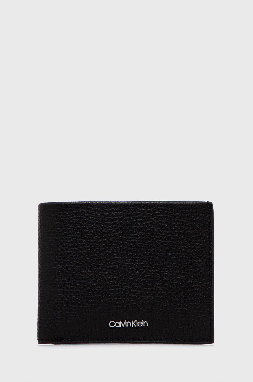 Calvin Klein portfel skórzany męski kolor czarny Calvin Klein