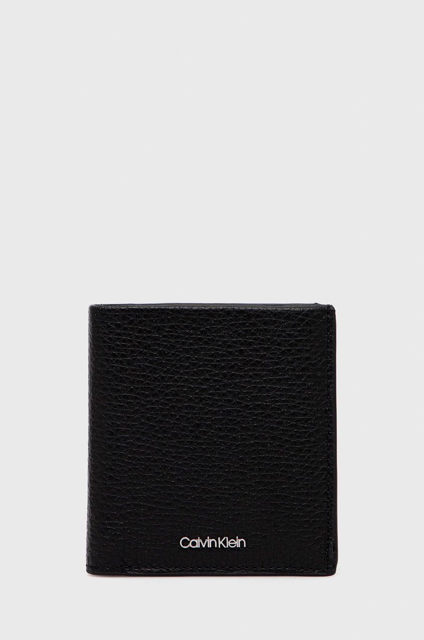 Calvin Klein portfel skórzany męski kolor czarny Calvin Klein